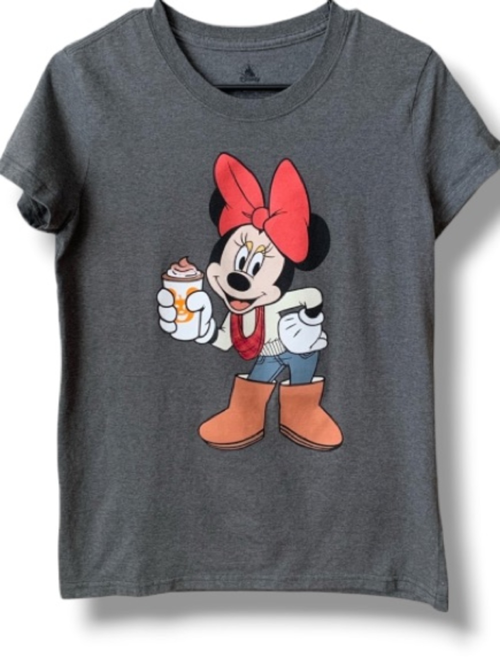 Disney Women’s Minnie Mouse Pumpkin Spice Latte Fall Shirt Autumn Halloween NWT